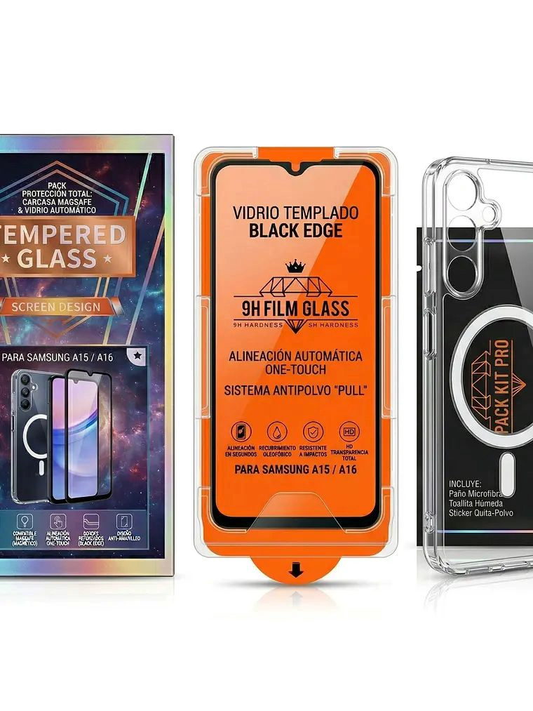 KIT SAMSUNG A16 CARCASA MAGSAFE + VIDRIO 9H 2EN1 TRANSPARENTE - 5