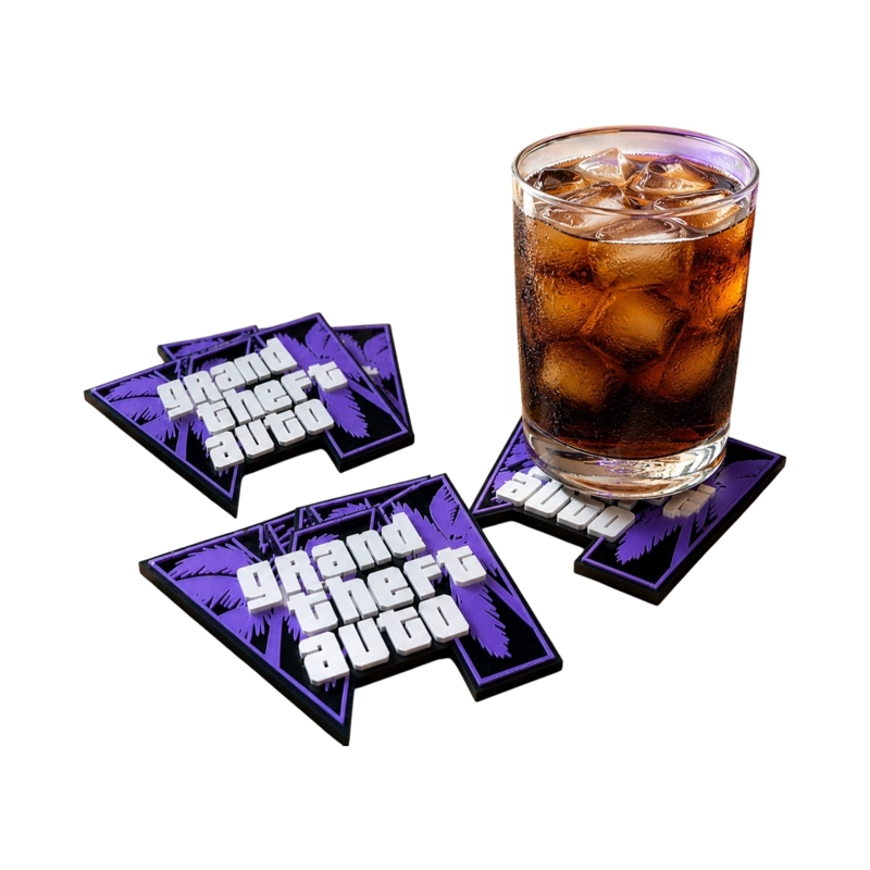 SET 6 POSAVASOS ORGANIZADOR DE COCINA CON DISEÑO GAMER GRAND THEFT AUTO VI - 1