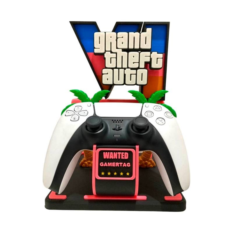 SOPORTE CONTROL COMPATIBLE PS5 Y XBOX DISEÑO GTA GRAND THEFT AUTO VI - 1