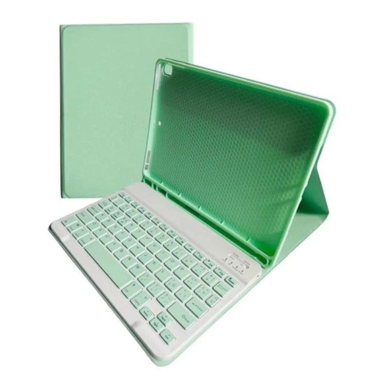 TECLADO FUNDA PARA TAB IPAD 10.2 GENERACION 2019-2020-2021, IPAD PRO 2017-VERDE - 3