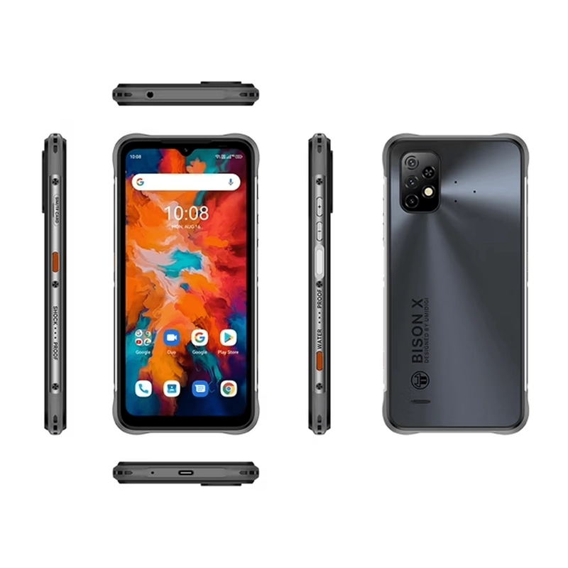 CELULAR UMIDIGI  BISON X10 PRO, 128GBG, DUAL, 4G, CHASIS CON PIQUETE PARTE SUPERIOR, GRIS-REACONDICI - 2
