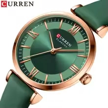 RELOJ PULSERA CURREN 9079 CON CORREA DE CUERO COLOR VERDE - 3