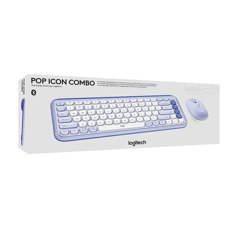 TECLADO Y MOUSE LOGITECH POP ICON WHITE 920013055 BLANCO - 1