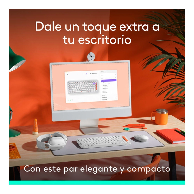 TECLADO Y MOUSE LOGITECH POP ICON WHITE 920013055 BLANCO - 4