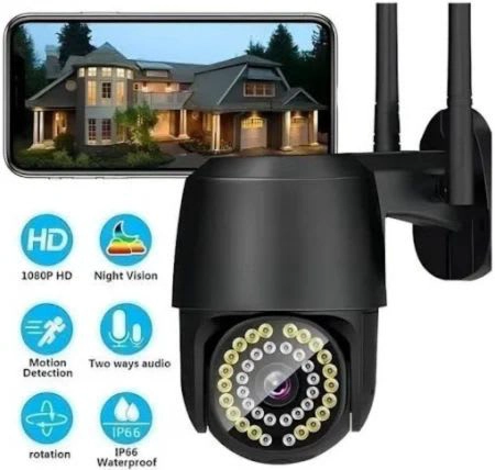 CAMARA DE SEGURIDAD WIFI VIGILANCIA 1080P NEGRO - 1
