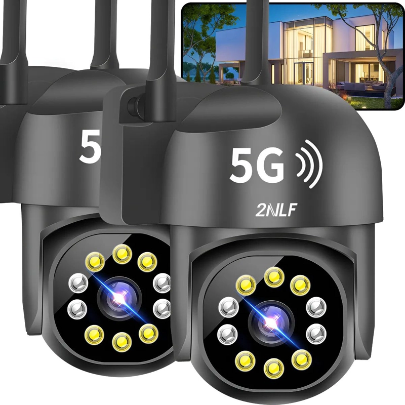 CAMARA DE SEGURIDAD EXTERIOR WIFI IP 360° 1080P CON LED 2NLF NEGRO - 2