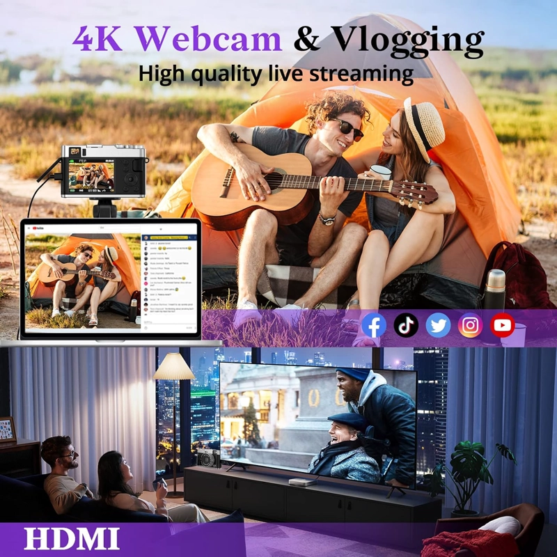CAMARAS DIGITALES 4K 48MP RENVMEXY DC202L 64GB NEGRO - 3