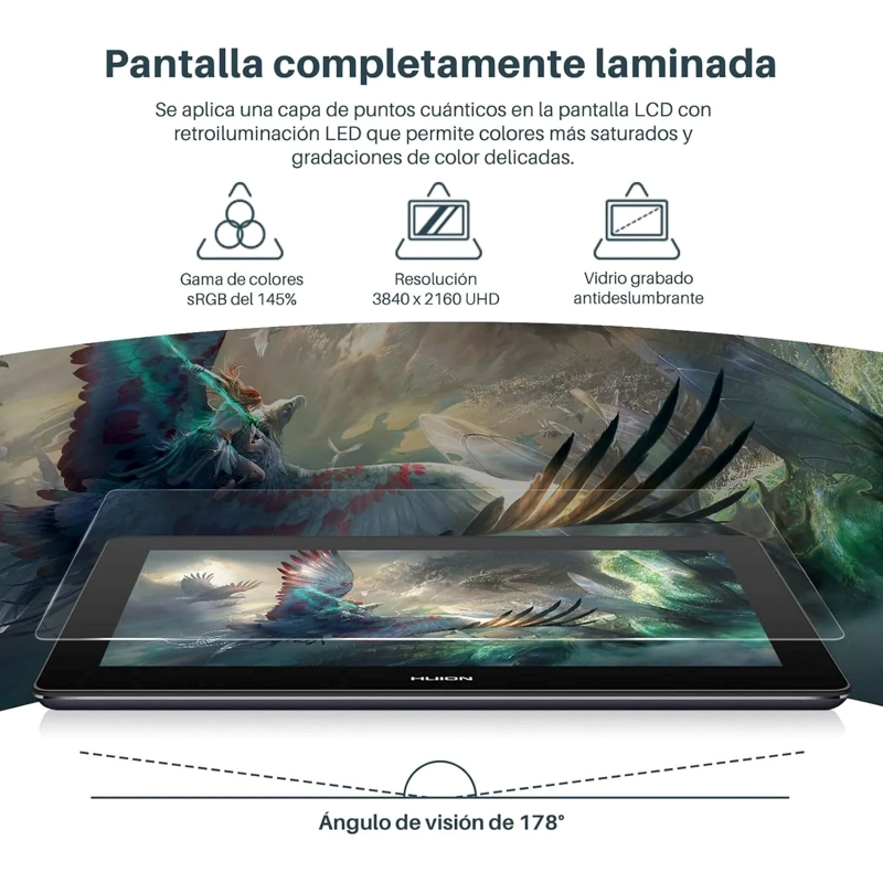 TABLET GRAFICA DE DIBUJO HUION KAMVAS PRO 13 GT-133 - 2