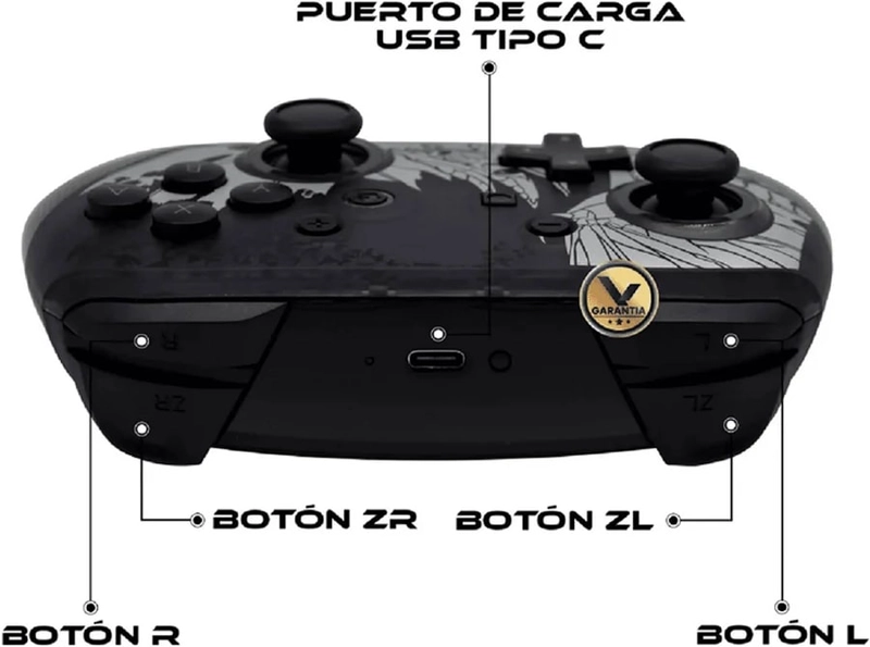 CONTROL INALAMBRICO GENERICO,  PRO BLUETOOTH EDICION SPLATOON PARA NINTENDO SWITCH - 3