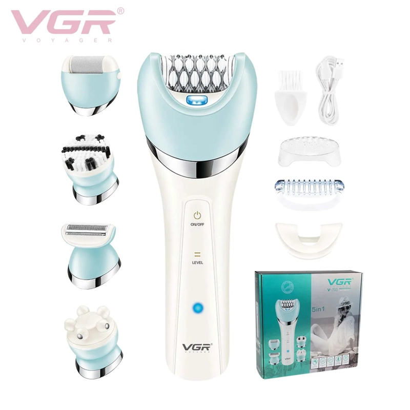 DEPILADORA VGR 5 EN 1 ELE CTRICA PARA MUJER BLANCO - 1