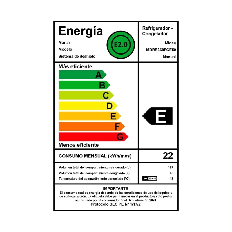 REFRIGERADOR  MIDEA MDRB369FGE50 259L, CAJA DAÑADA. - 6