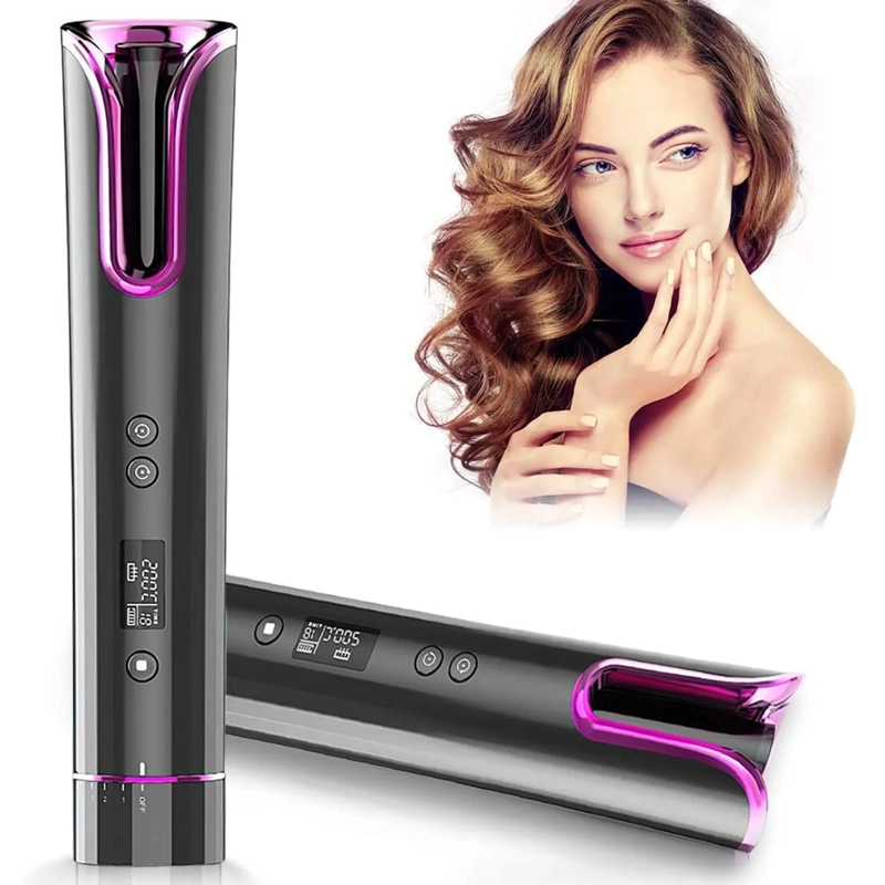 RIZADOR DE CABELLO RECARGABLE NEGRO - 1