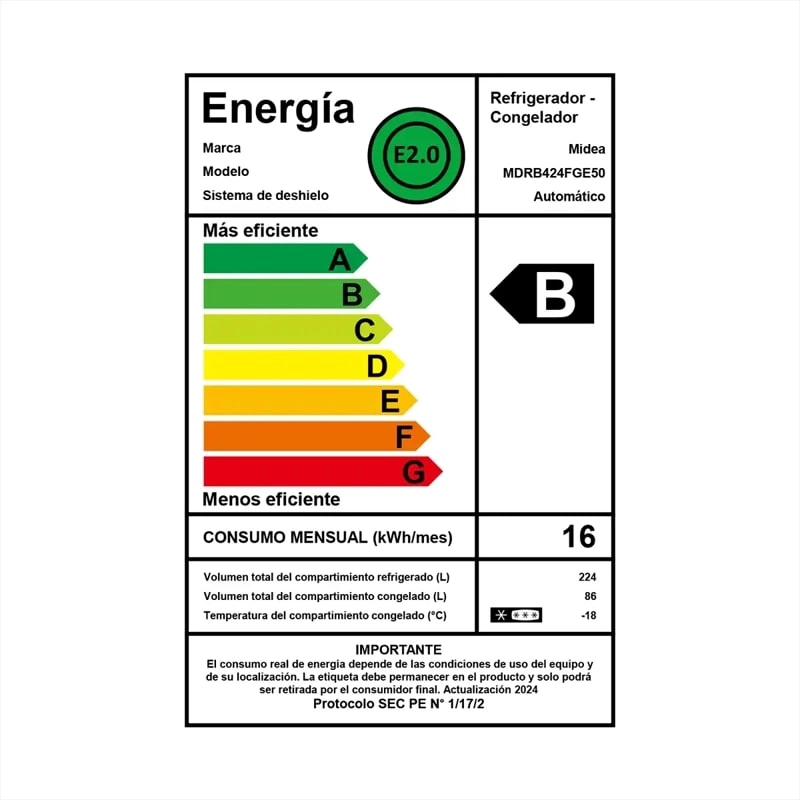REFRIGERADOR  BOTTOM  MIDEA MDRB424FGE50, CAJA DAÑADA. - 3