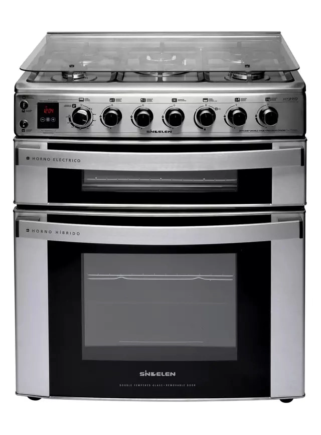 COCINA A GAS SINDELEN   5 QUEMADORES DOBLE HORNO HIBRIDA CH- CAJA CON DESGASTE - 1