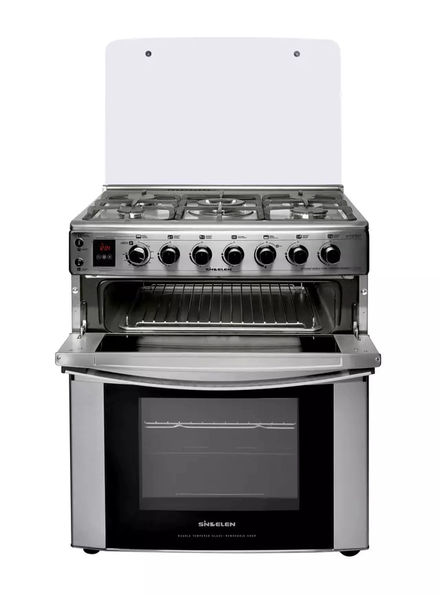COCINA A GAS SINDELEN   5 QUEMADORES DOBLE HORNO HIBRIDA CH- CAJA CON DESGASTE - 3