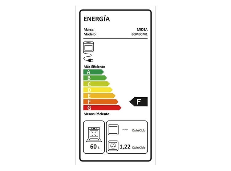HORNO ELE CTRICO EMPOTRADO MIDEA  67 LITROS BLANCO MBOG1TAM-40ECBS, CAJA GENE RICA - 8