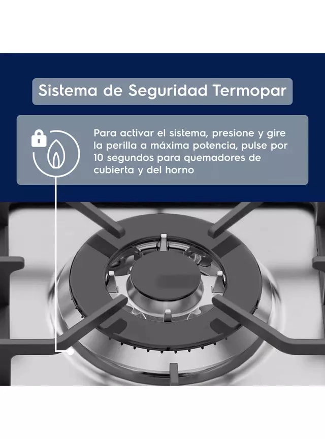 COCINA A GAS 4 QUEMADORES 56DXA INOX - 4