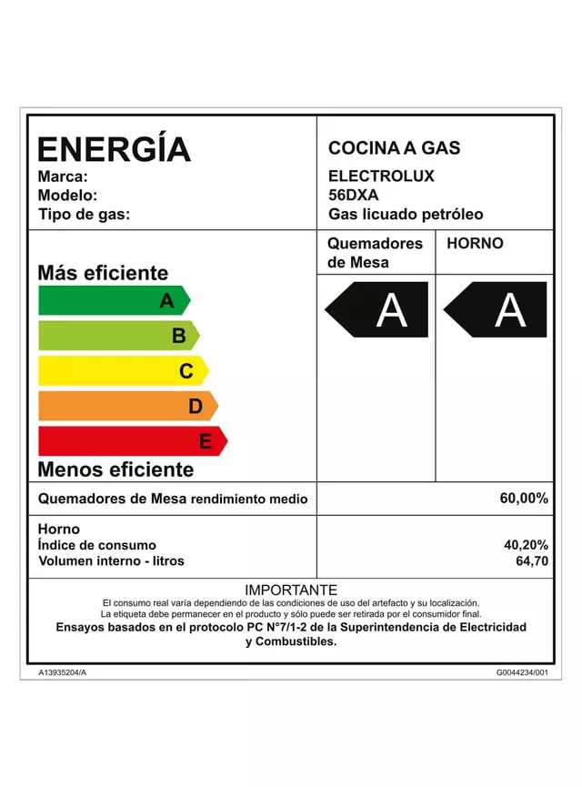 COCINA A GAS 4 QUEMADORES 56DXA INOX - 5