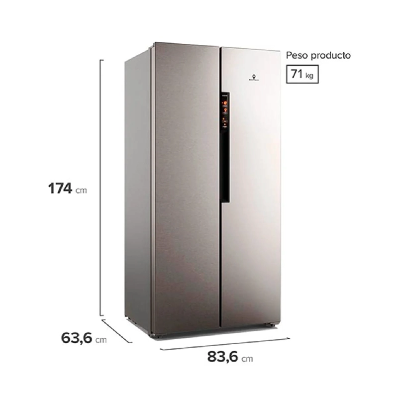 REFRIGERADOR  SIDE BY  SIDE  MADEMSA MAS430 - 2