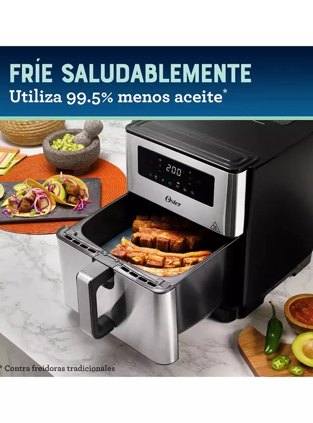 AIR FRYER OSTER DIGITAL 9 LITROS DIAMONDFORCE GRIS - 5