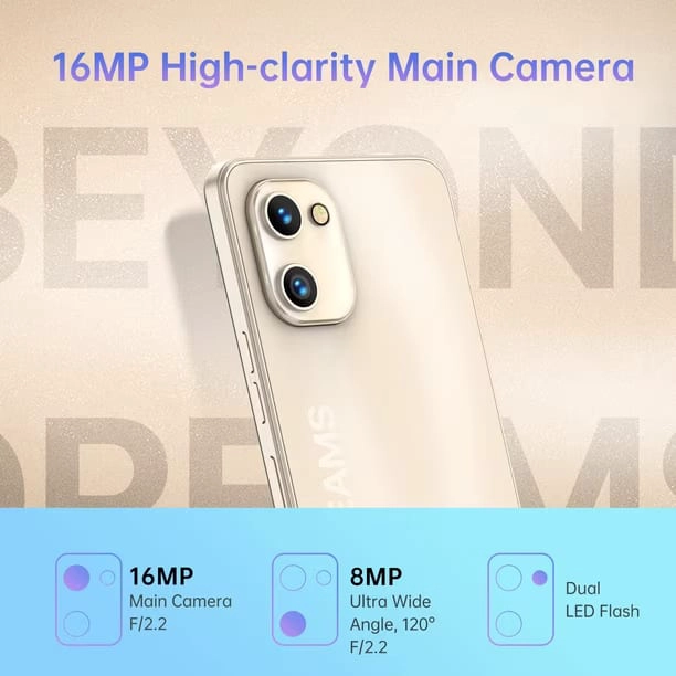 CELULAR UMIDIGI A13S, 32GB, NO TOMA CHIP CLARO, DORADO-REACONDICIONADO - 1
