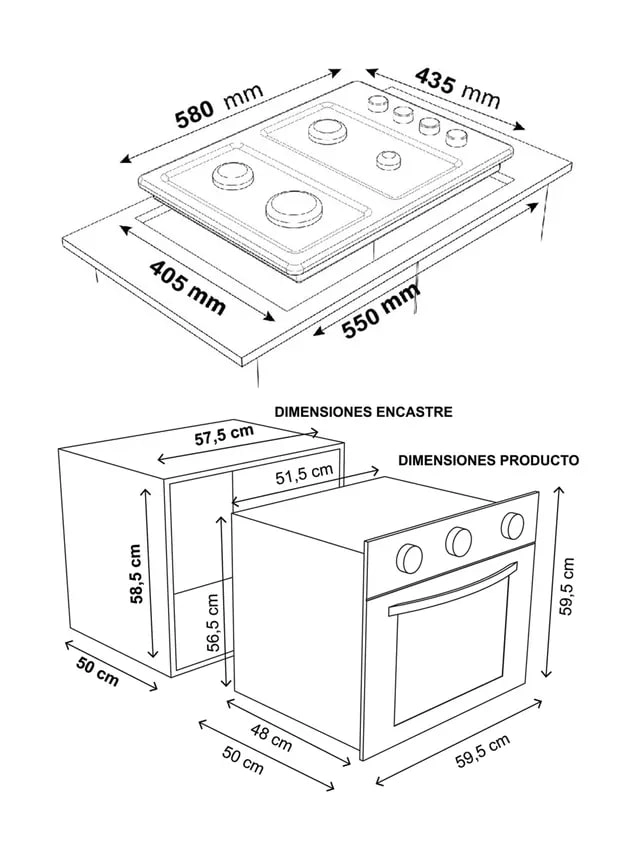 KIT EMPOTRABLE SINDELEN  HORNO + ENCIMERA + CAMPANA KIT-138 - 5