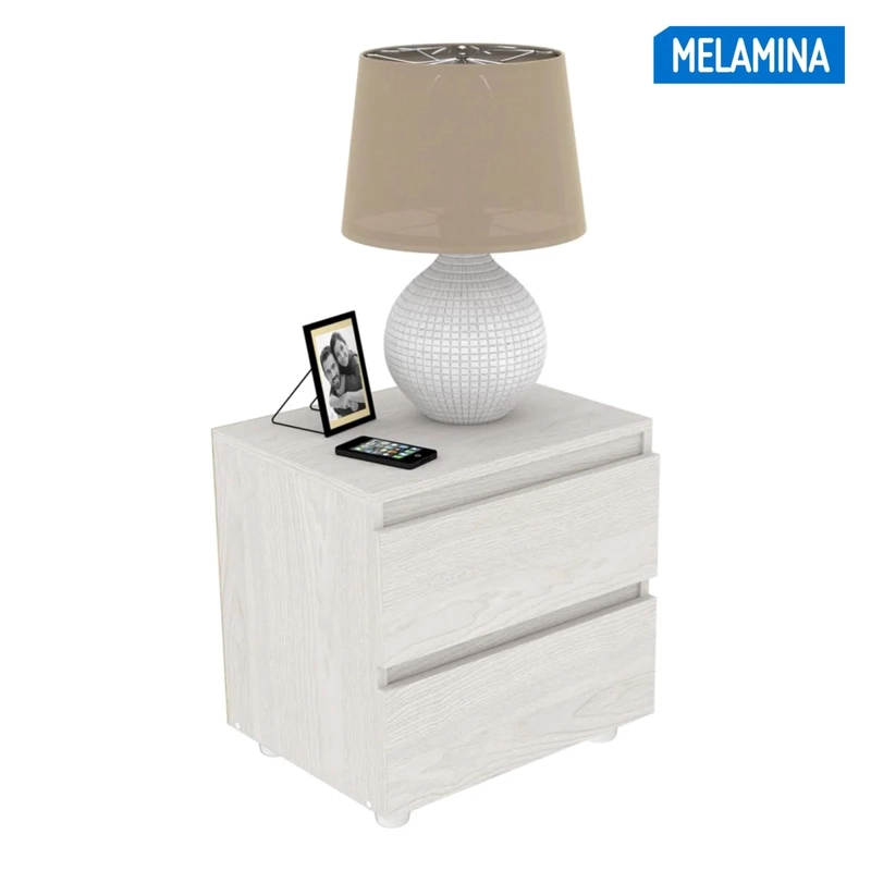 VELADOR 2 CAJONES JUST HOME COLLECTION  MELAMINA BUR - 3