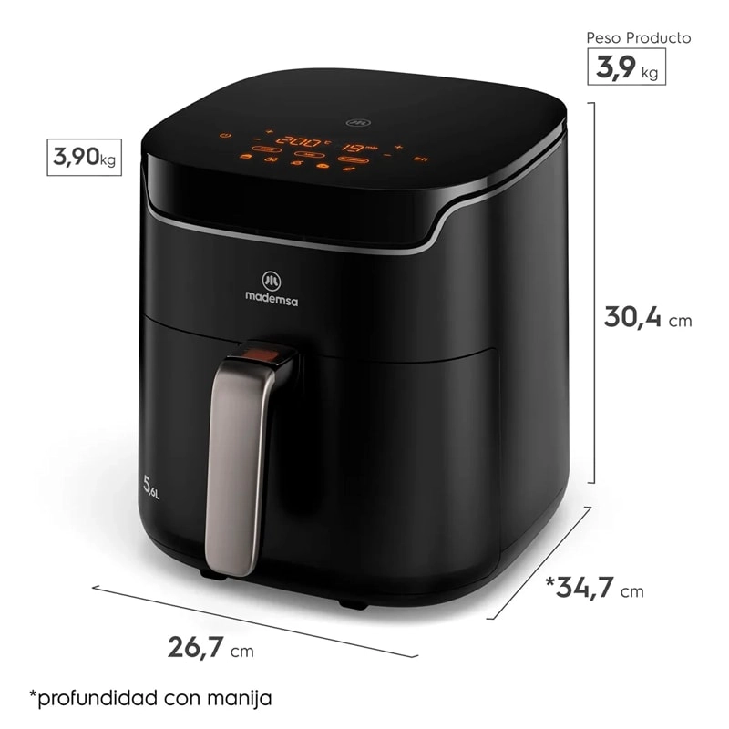 FREIDORA DE AIRE MADEMSA 5.6L MAF45,CAJA DAÑADA - 2