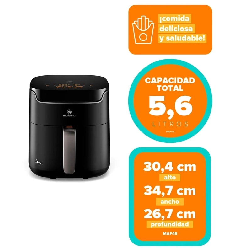 FREIDORA DE AIRE MADEMSA 5.6L MAF45,CAJA DAÑADA - 5