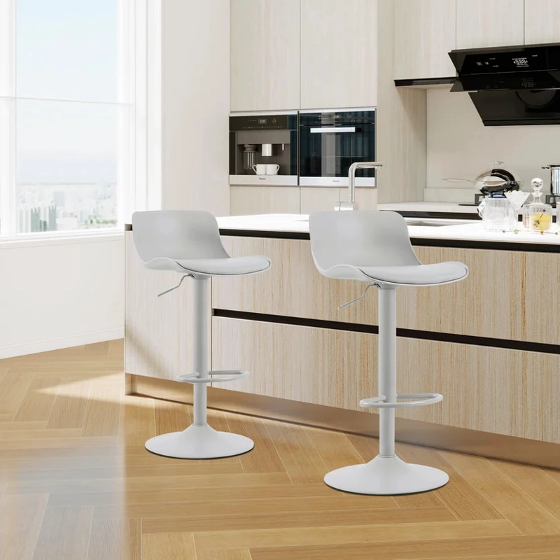 SET DE 2 SILLAS PARA BAR JUST HOME COLLECTION  ELISA GRIS - 1
