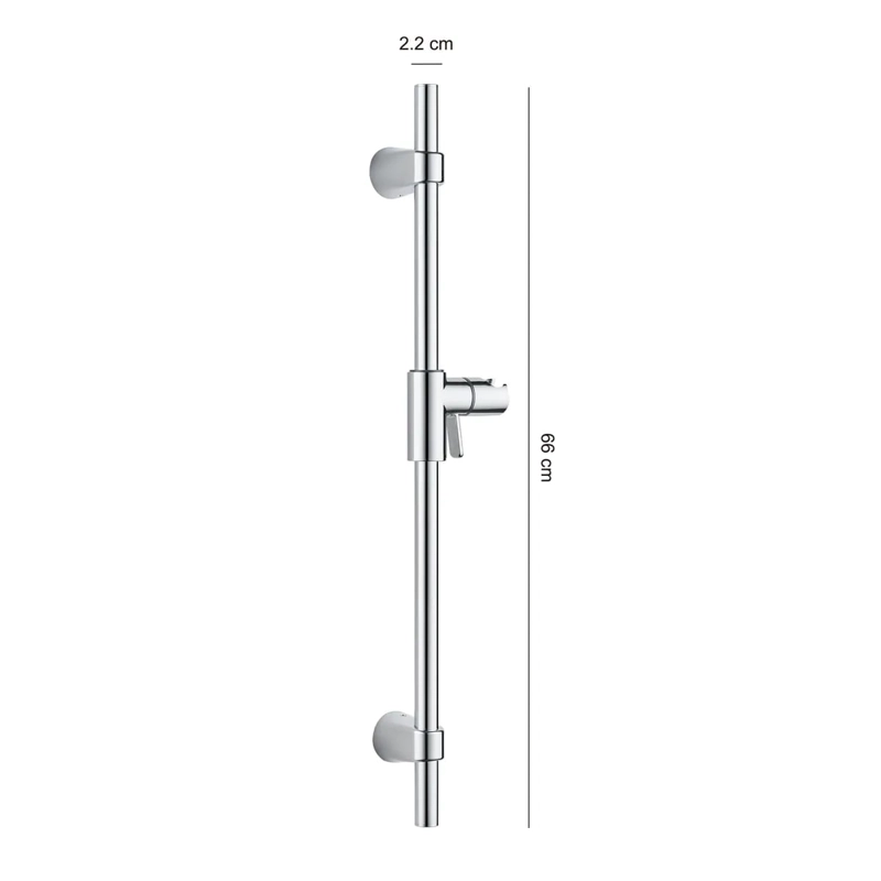 BARRA DUCHA SENSI DACQUA 66 CM AJUSTABLE CROMO - 3