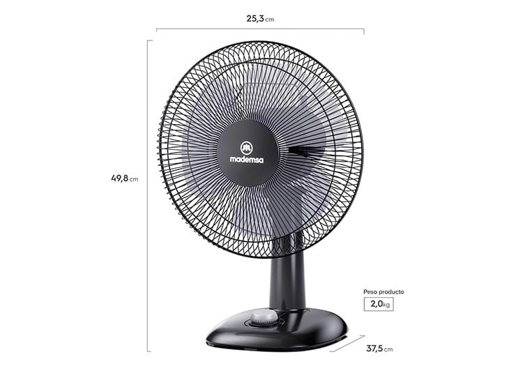 VENTILADOR SOBREMESA MADEMSA DFM12 - 2