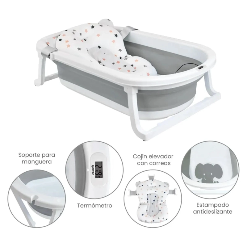 TINA PLEGABLE YAMP + COJIN POL GRIS - 4