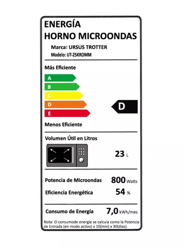 MICROONDAS DIGITAL URSUS TROTTER   800W 23 LITROS UT-25KROMM - 6