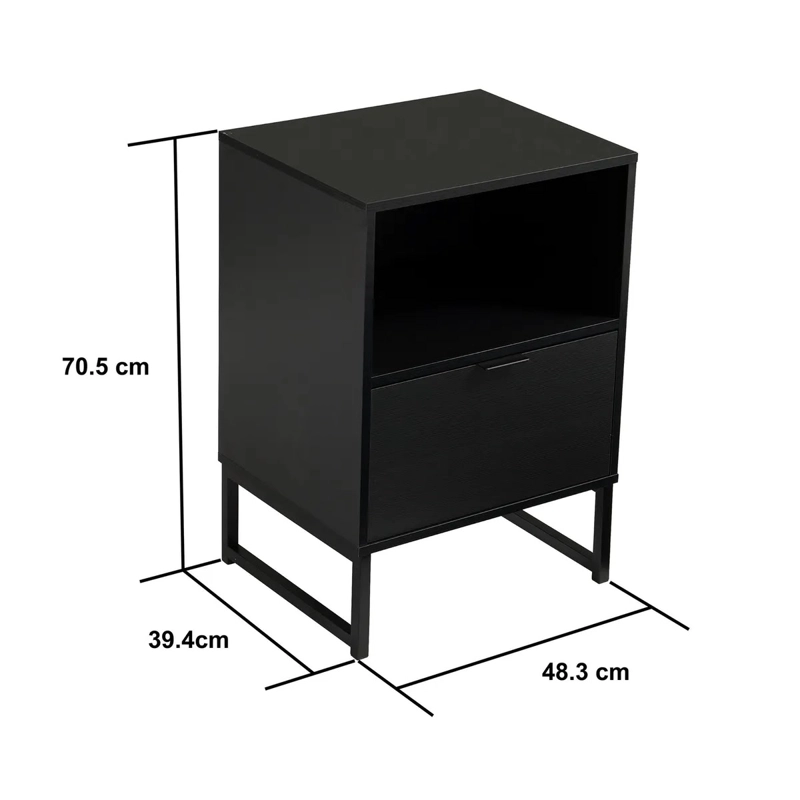 VELADOR 1 CAJON FRANCIA NEGRO JUST HOME COLLECTION MATE - 12