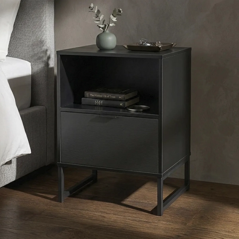 VELADOR 1 CAJON FRANCIA NEGRO JUST HOME COLLECTION MATE - 2