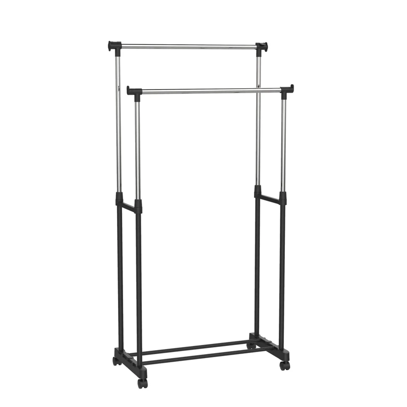 PERCHERO DOBLE BARRA CON RUEDAS JUST HOME COLLECTION METAL N - 1