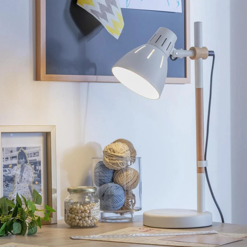 LAMPARA DE ESCRITORIO JUST HOME COLLECTION BLANCO BLANCO - 3
