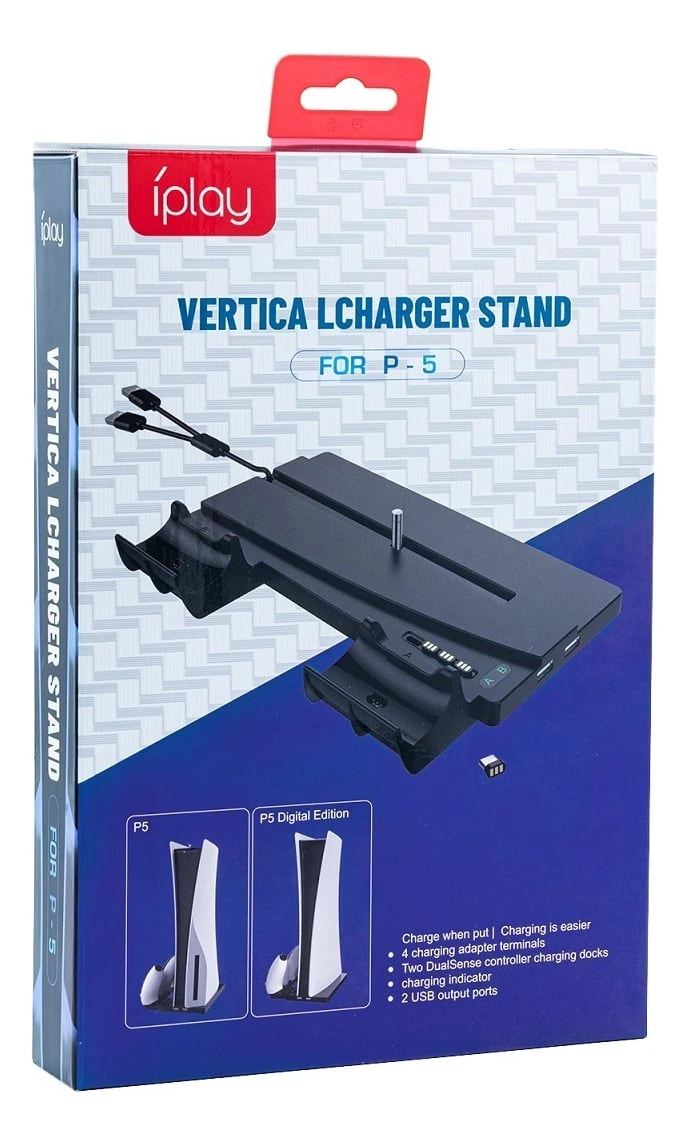 SOPORTE BASE PS5 PARA 2 DUALSENSE AUDIFONOS CON VENTILADOR. - 1