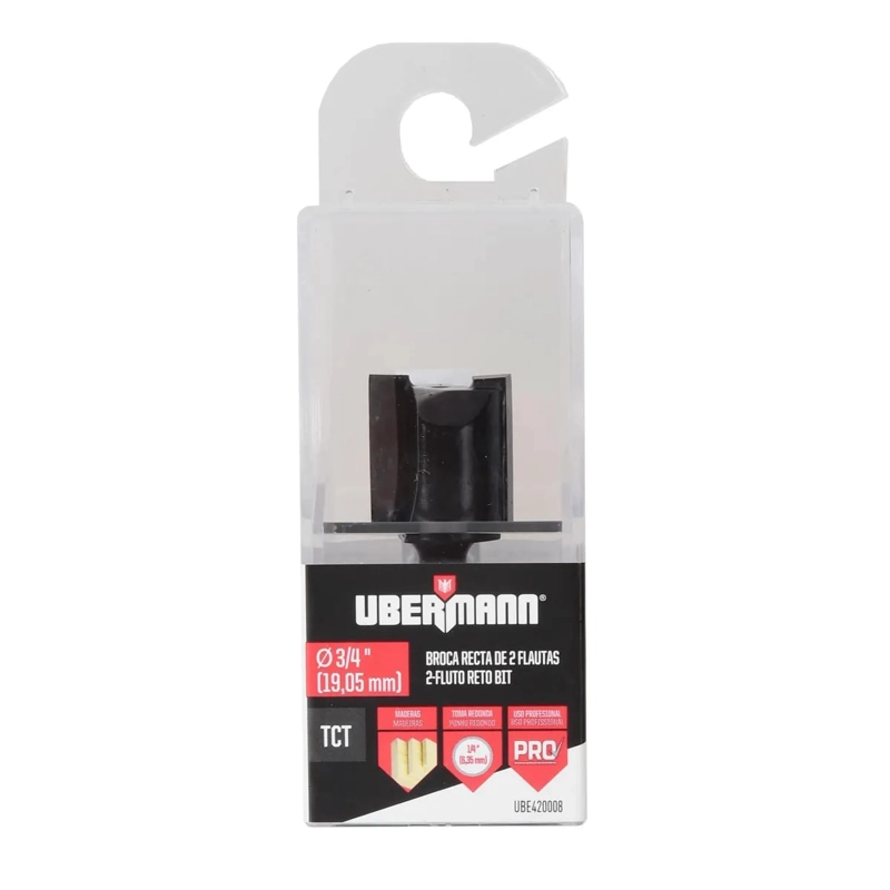 FRESA RECTA 3/4X25/32' UBERMANN NEGRO/METALICO - 1