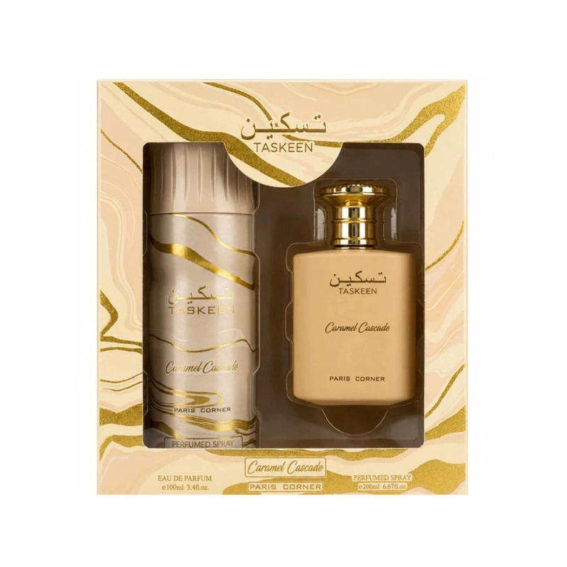 PARIS CORNER TASKEEN CARAMEL CASCADA SET EDP 100 ML + DEO 200 ML MUJER - 1
