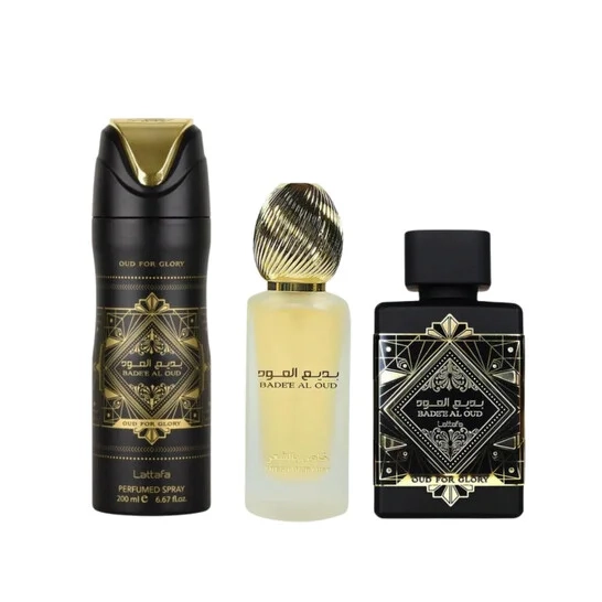 LATTAFA BADEE AL OUD FOR GLORY EDP 100ML+HAIR MIST 50ML+DEO 200ML - 1