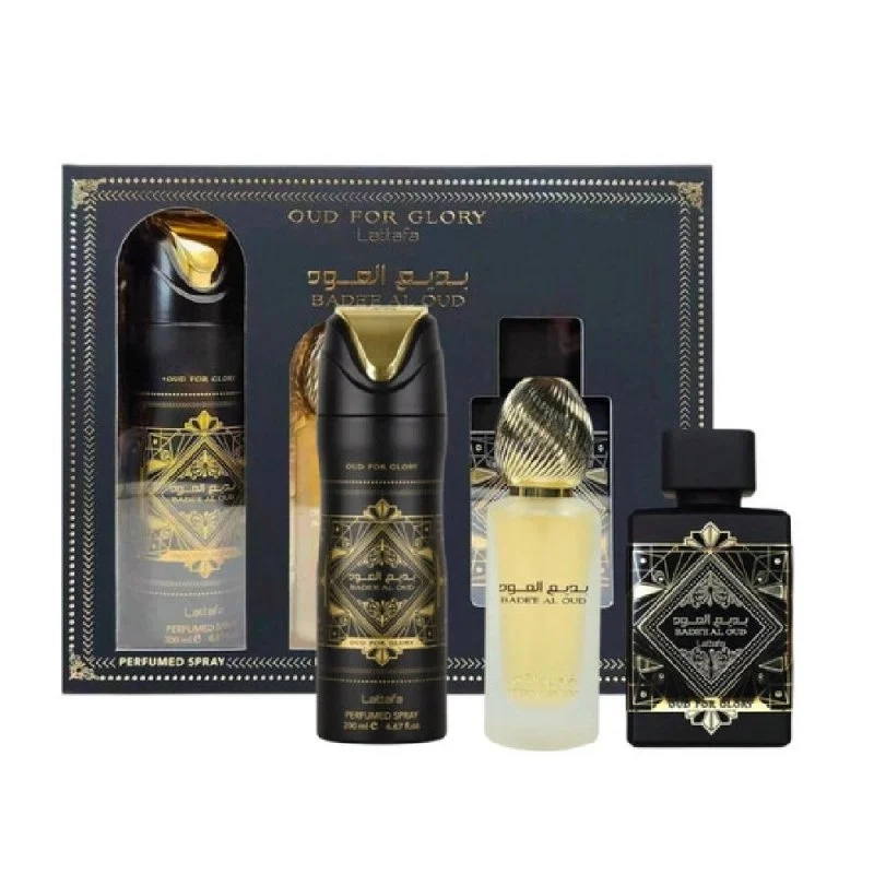 LATTAFA BADEE AL OUD FOR GLORY EDP 100ML+HAIR MIST 50ML+DEO 200ML - 2