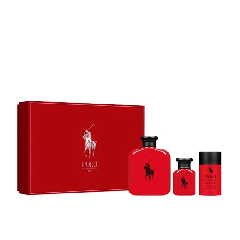 RALPH LAUREN POLO RED MEN EDT 125 ML+40 ML+DEO 75 ML - 3