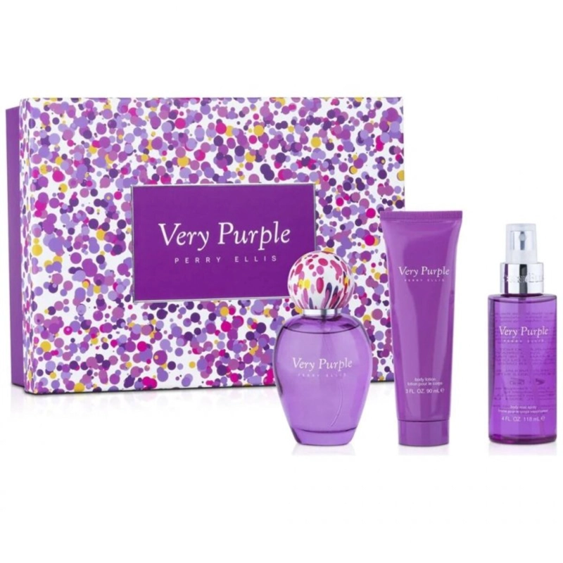 PERRY ELLIS VERY PURPLE EDP 100 ML + BODY MIST 118 ML + BL 90 ML - 1