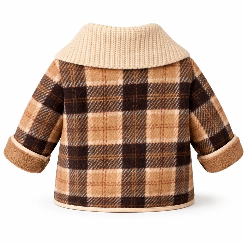 CHAQUETA NINO INVIERNO CUADROS ABRIGO POLAR GRUESO - 5
