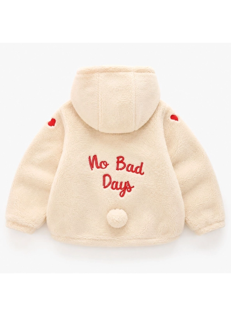CHAQUETA CHIPORRO NIÑA CON GORRO POLERON PELUDO INVIERNO - 2