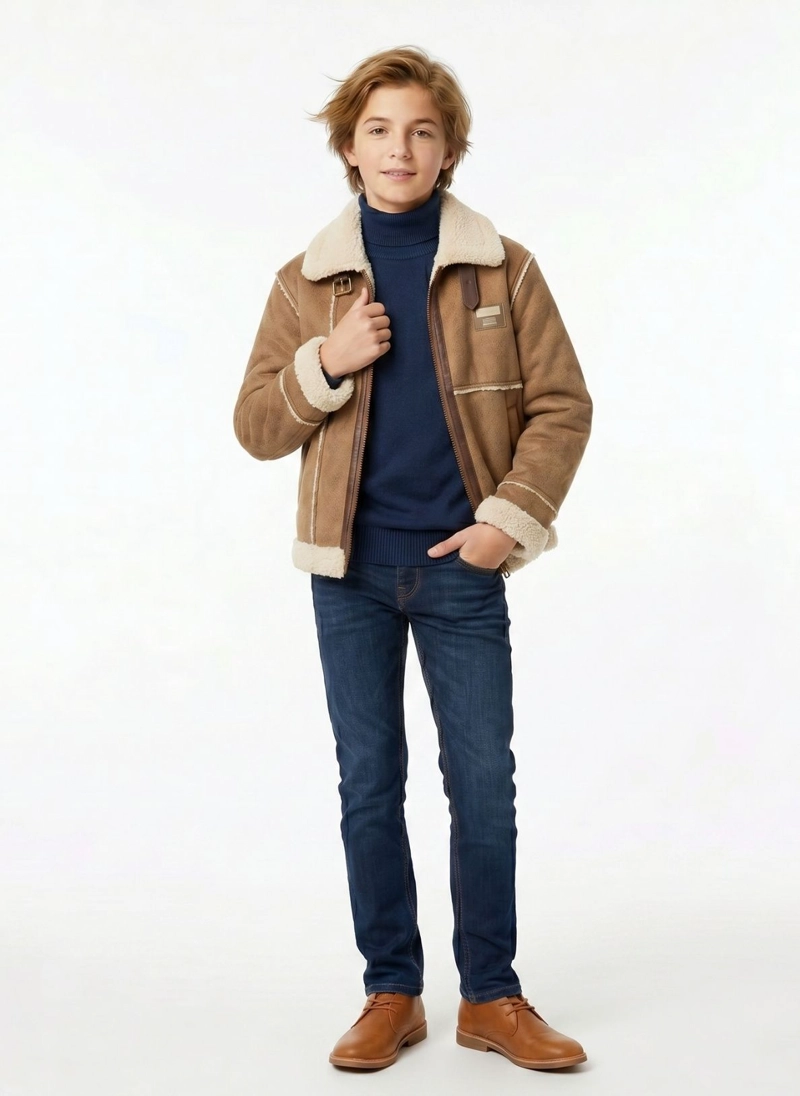 CHAQUETA NIÑO AVIADOR ESTILO PILOTO ABRIGADA INVIERNO - 1