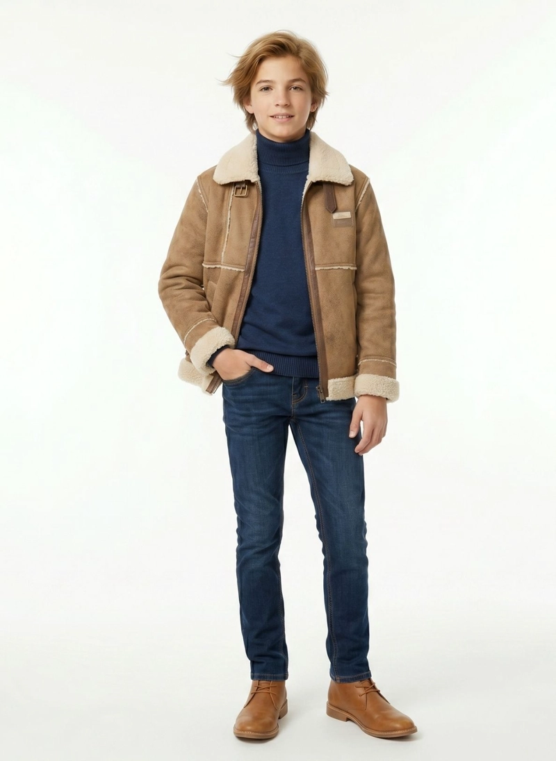 CHAQUETA NIÑO AVIADOR ESTILO PILOTO ABRIGADA INVIERNO - 2