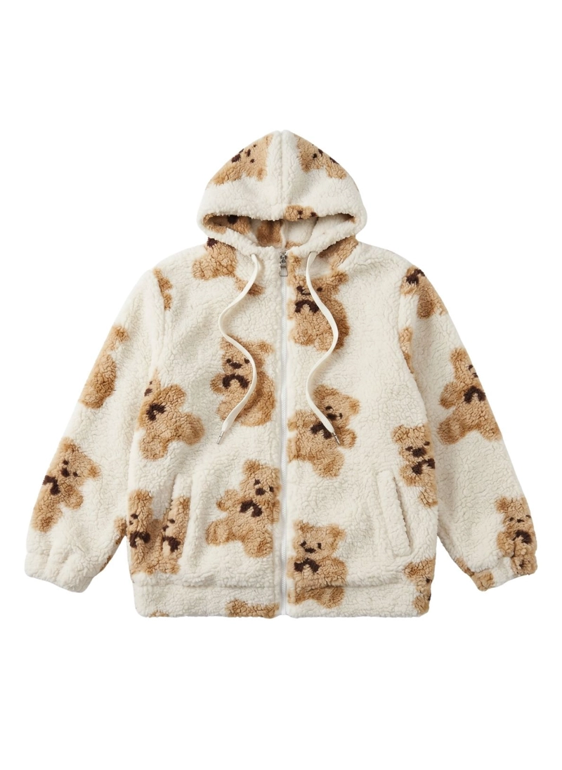 POLERON CHIPORRO OSO PELUCHE CON GORRO INVIERNO AESTHETIC - 3